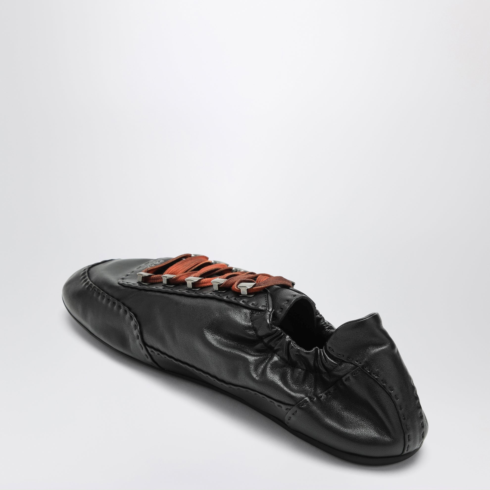 Sneakers Collapse con ganci in nappa anticata nere