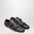 Dark brown leather Shuffle buckle shoes
