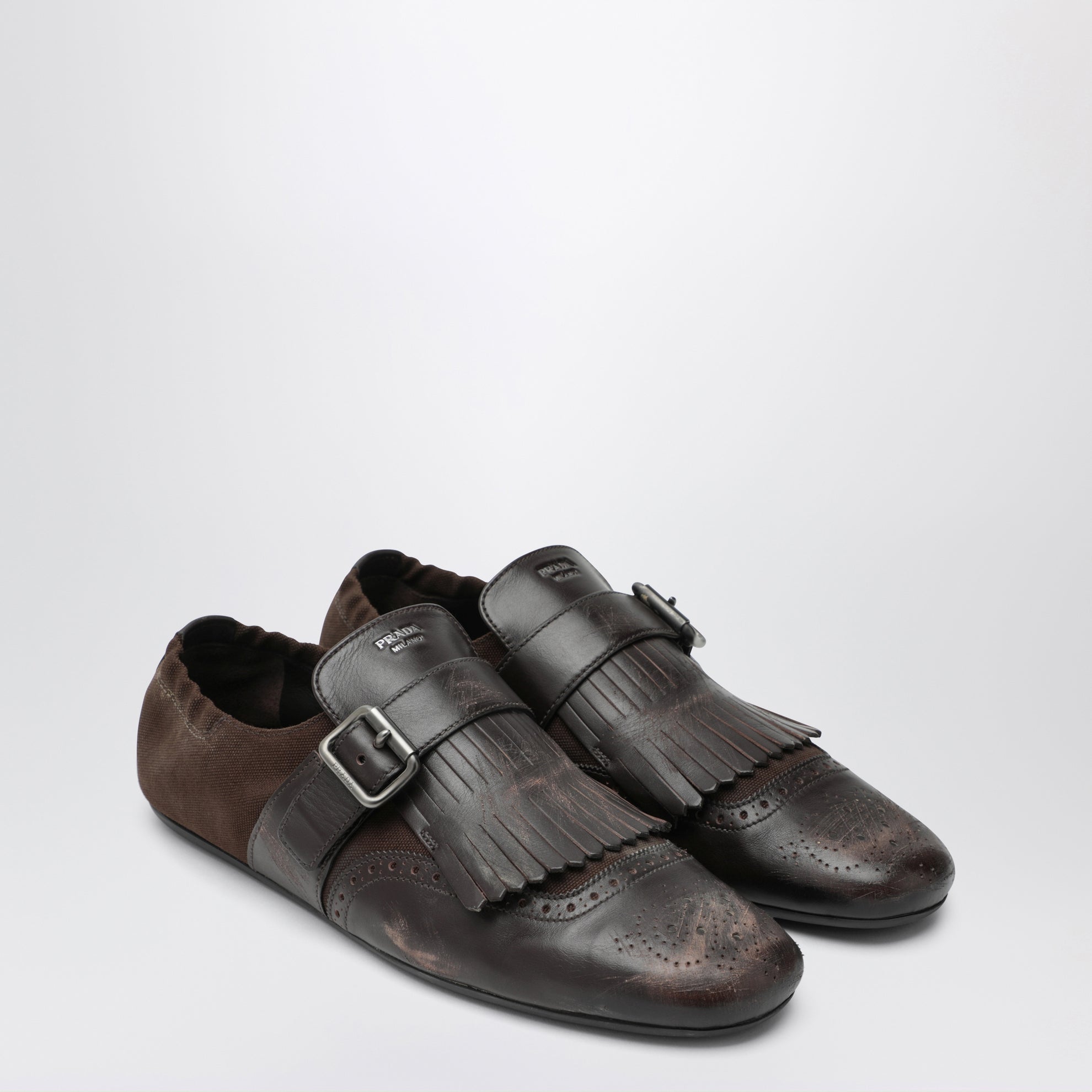 Prada Dark brown leather Shuffle buckle shoes | TheDoubleF Prada Dark brown leather Shuffle buckle shoes | TheDoubleF