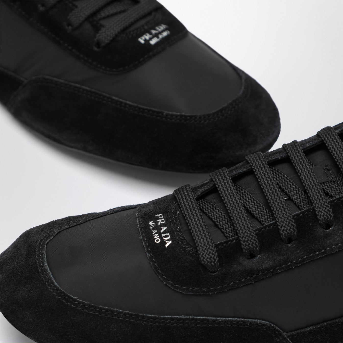 Collapse Re-Nylon and Suede Sneaker