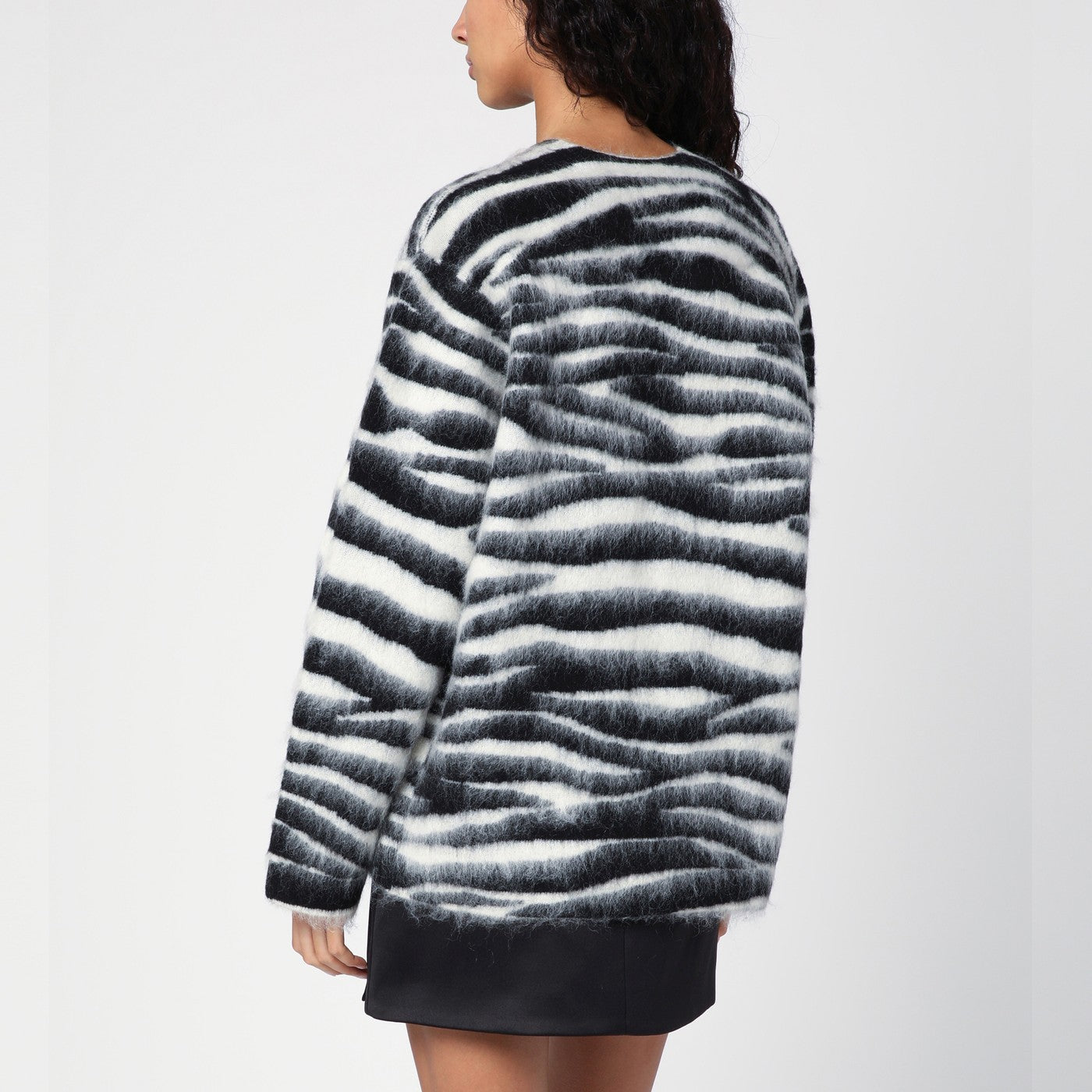 Zebra-patterned jumper in wool blend
