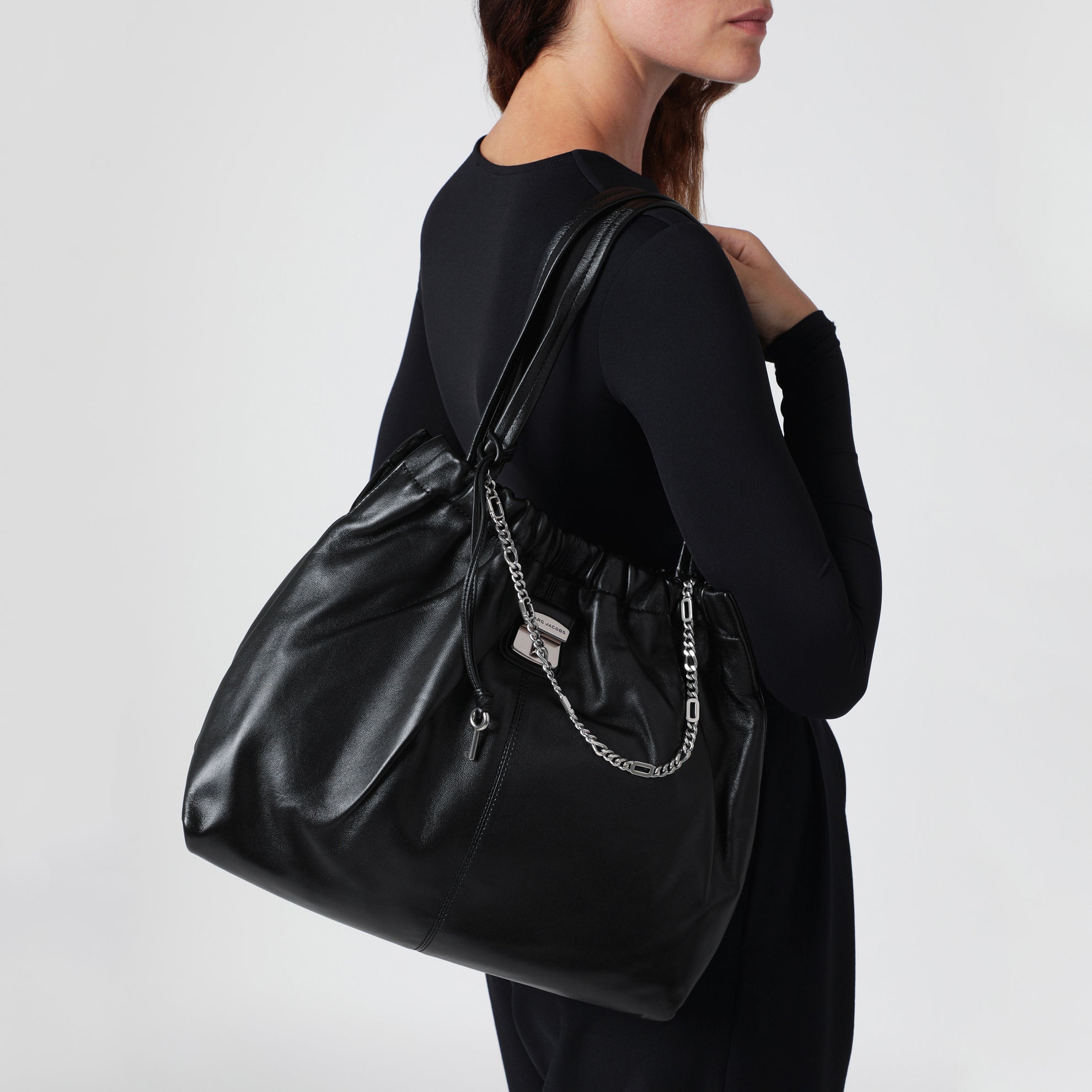 Black The Cristina Tote bag in leather