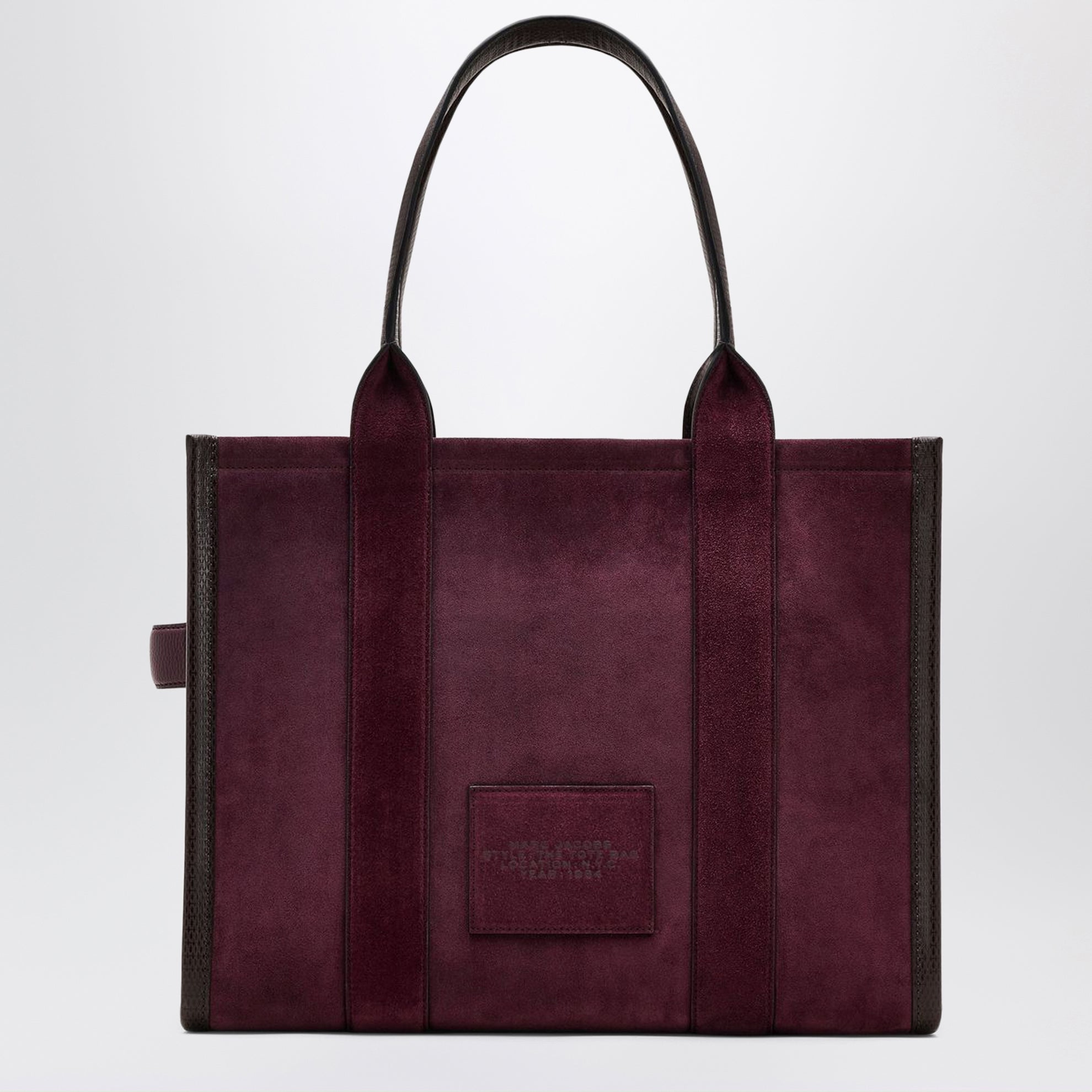 The Large Tote Bag in suede Dark Plum