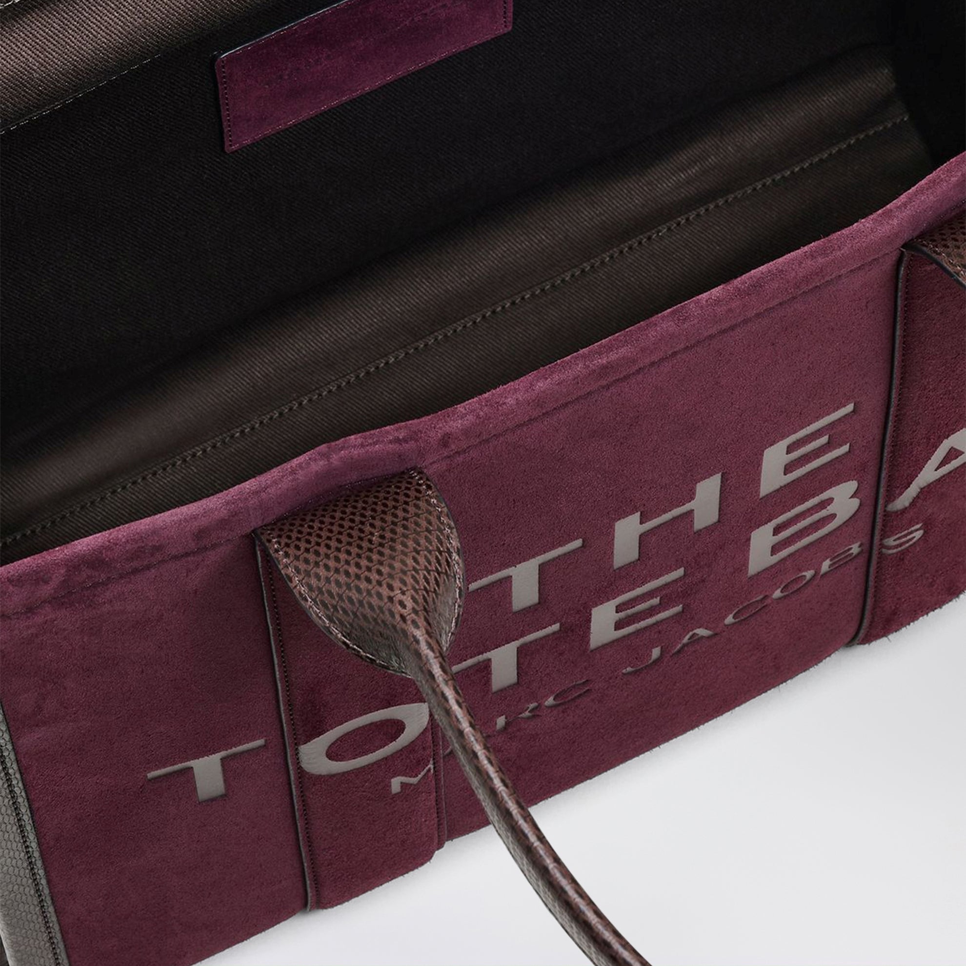 The Large Tote Bag in suede Dark Plum