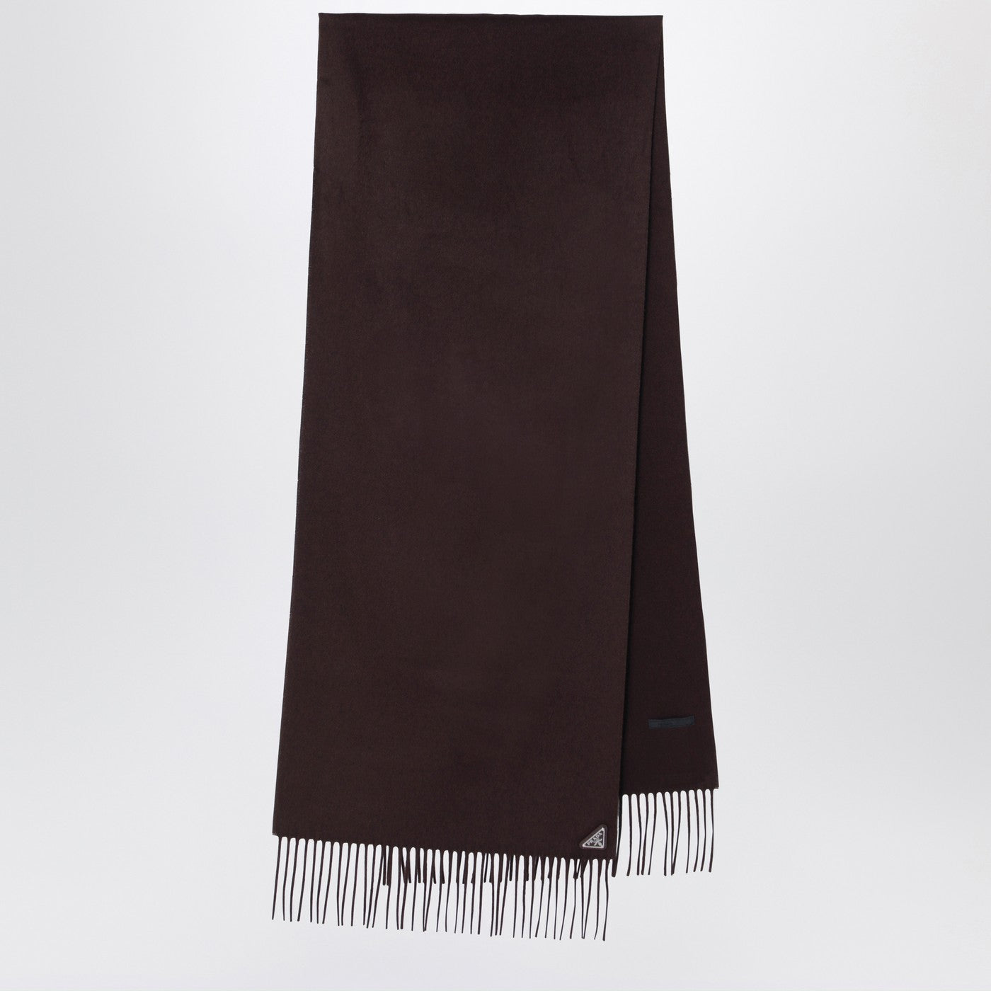 Sciarpa marrone in seta e cashmere