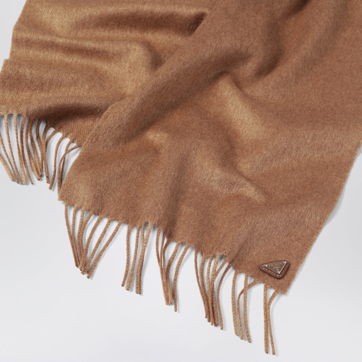 Camel silk and cashmere scarf
