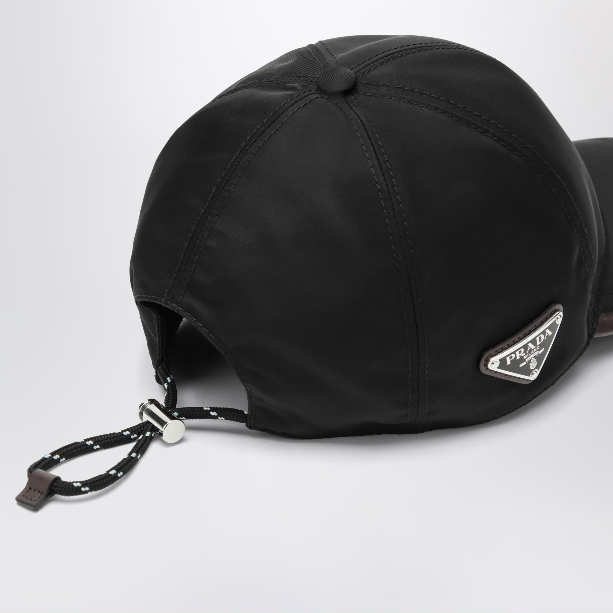 Cappello da baseball Prada Speedrock in Re-Nylon nero