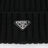 Schurwollmütze mit Triangellogo in Schwarz