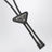 Schwarzer Bolo Tie aus Saffiano-Leder mit Logo
