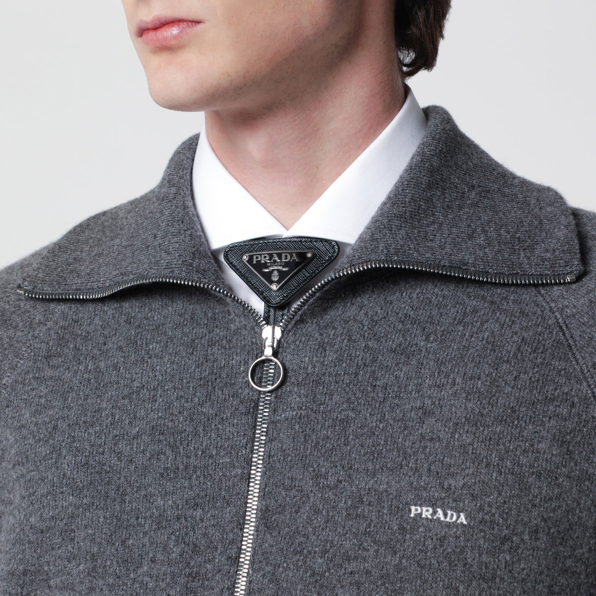 Bolo Tie nero in Saffiano con logo