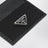 Black Saffiano card case with logo triangle