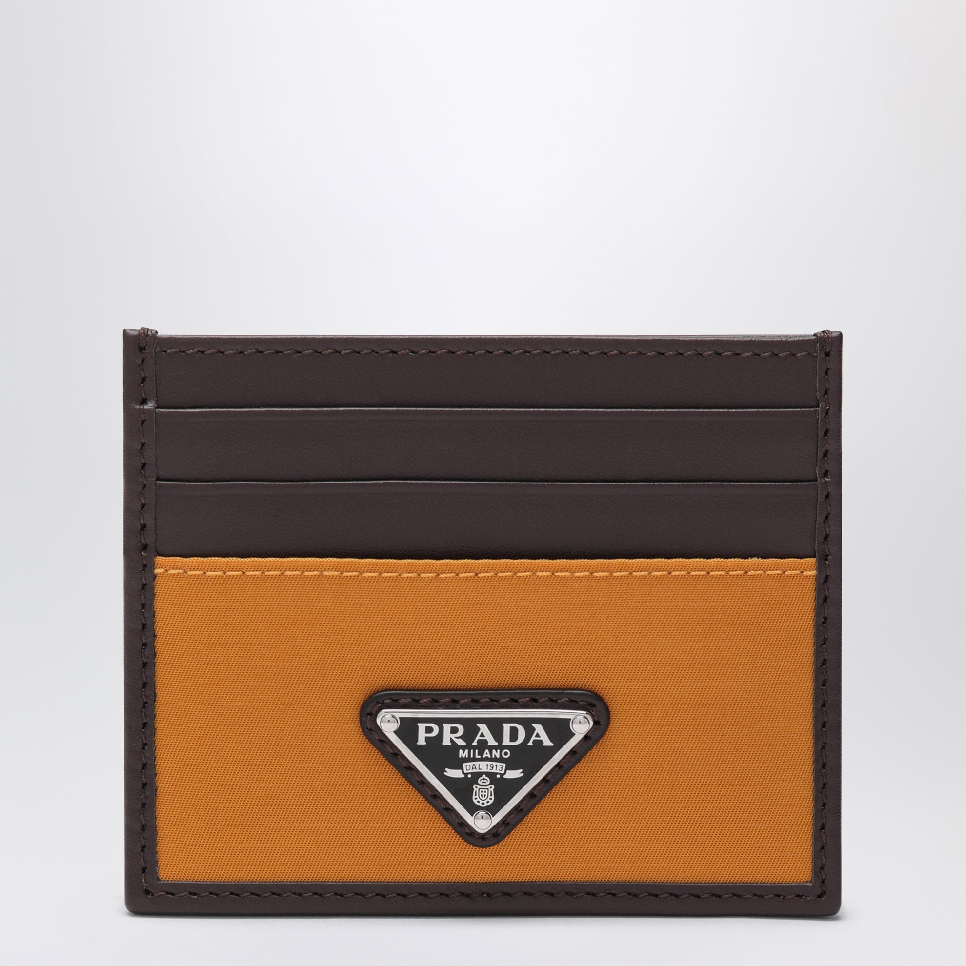 Prada Speedrock cardholder in Re-Nylon and amber leather