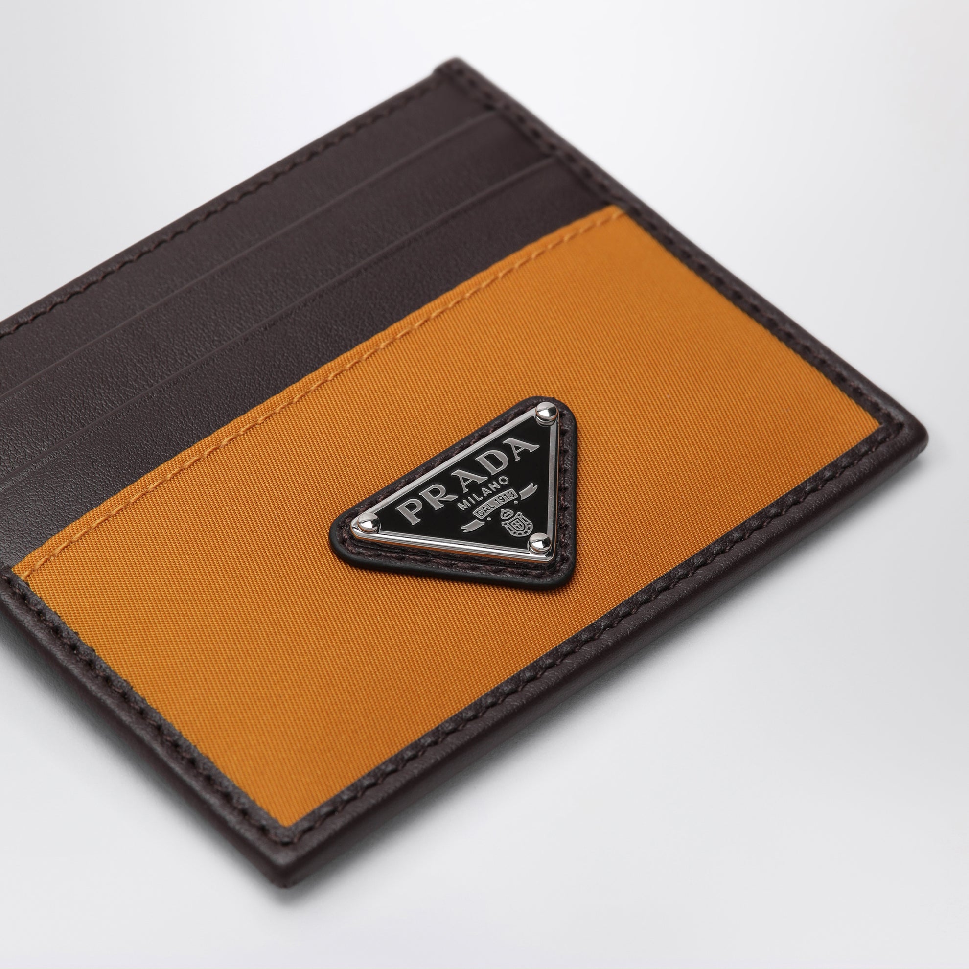 Prada Speedrock cardholder in Re-Nylon and amber leather