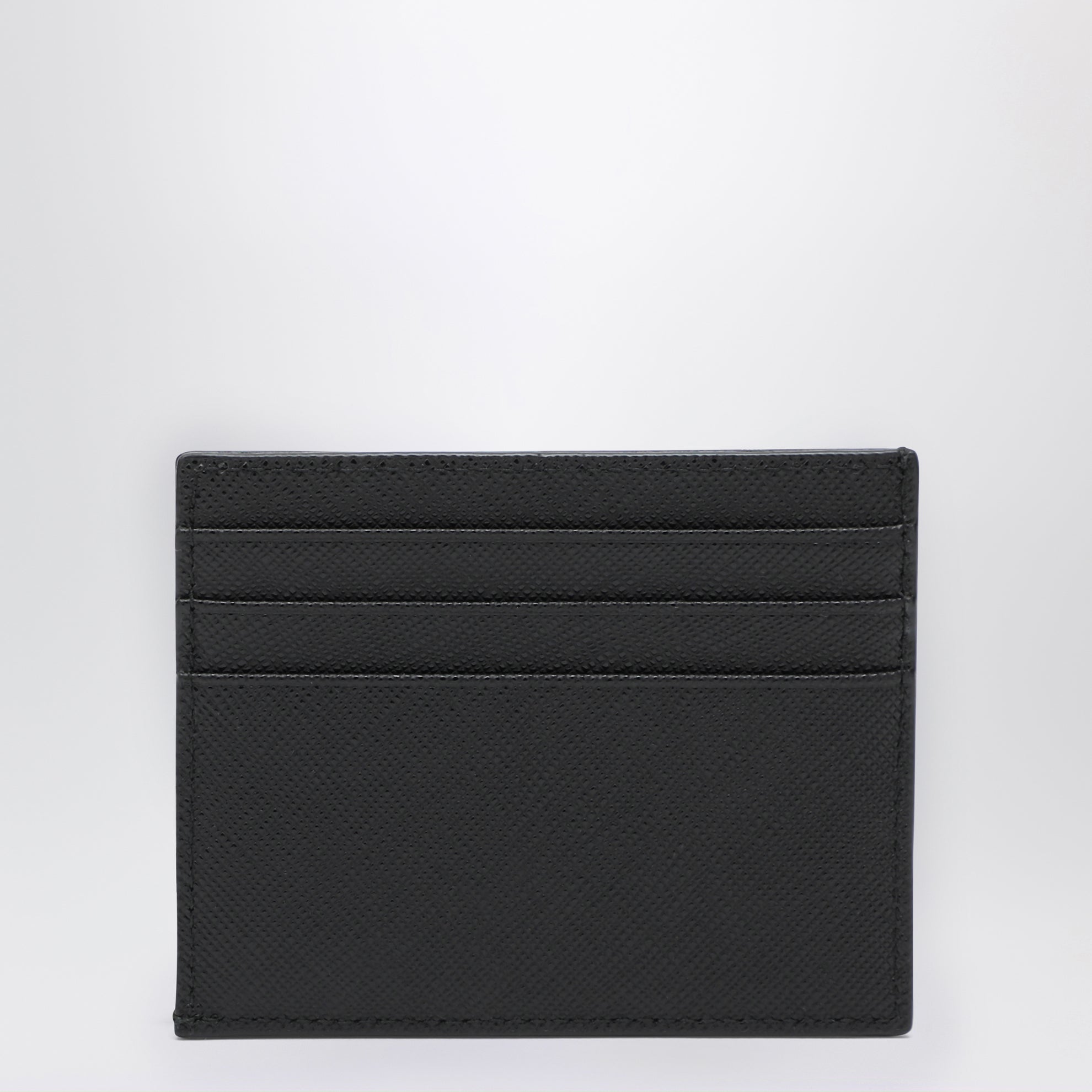 Portacarte di credito nero in pelle Saffiano