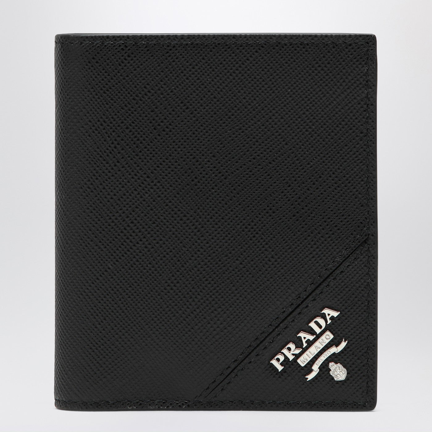 Small black wallet in Saffiano