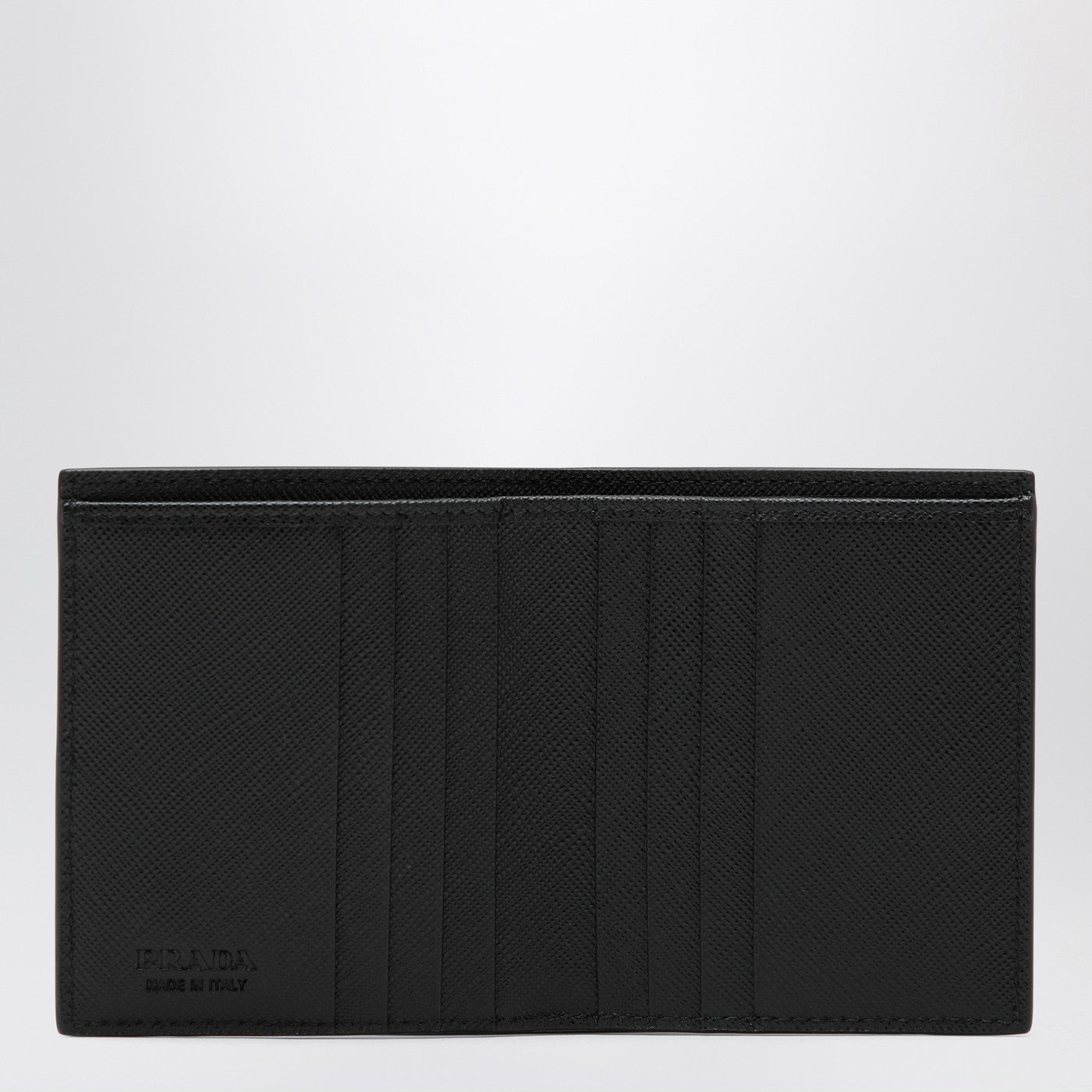 Small black wallet in Saffiano
