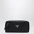 Black Re-Nylon and Saffiano leather travel pouch