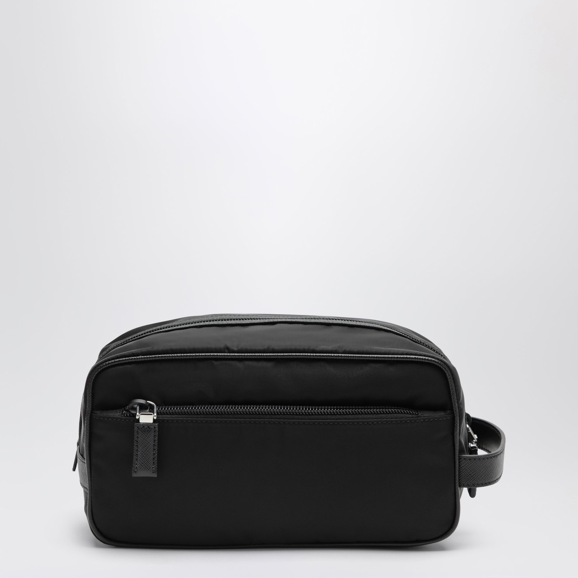 Portatutto nero in Re-Nylon e pelle