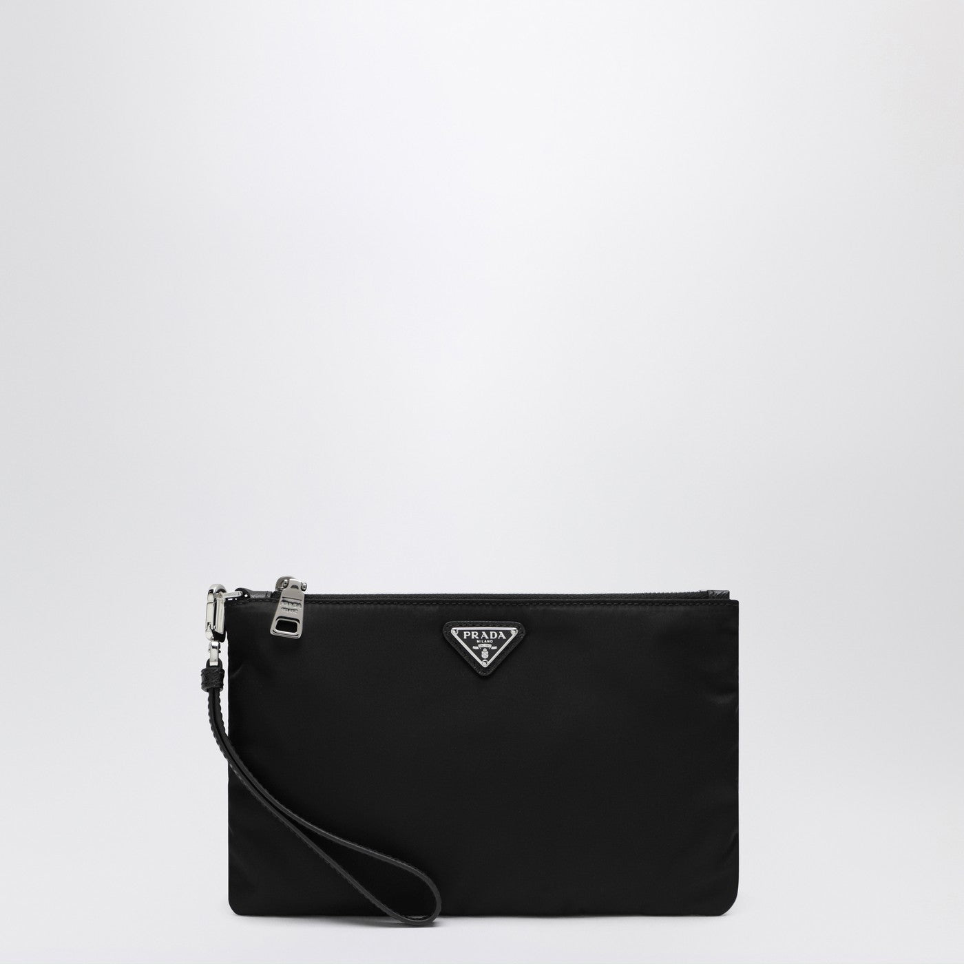 Mera pouch in Re-Nylon and Saffiano leather