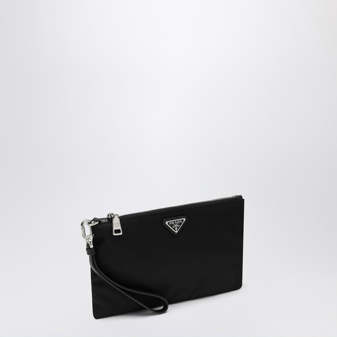 Mera pouch in Re-Nylon and Saffiano leather