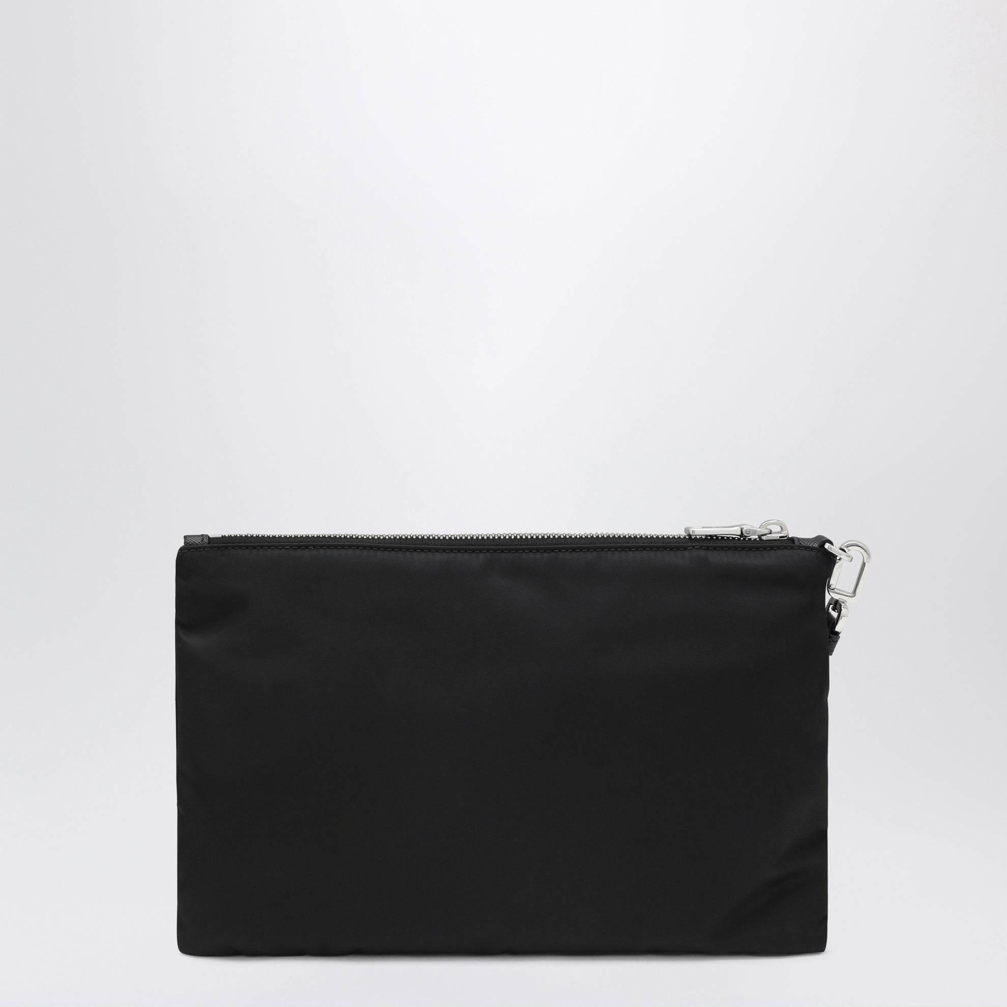 Black Re-Nylon and Saffiano Pouch