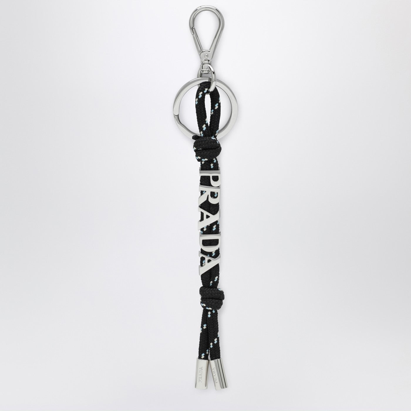 Prada Speedrock key holder in black ribbon