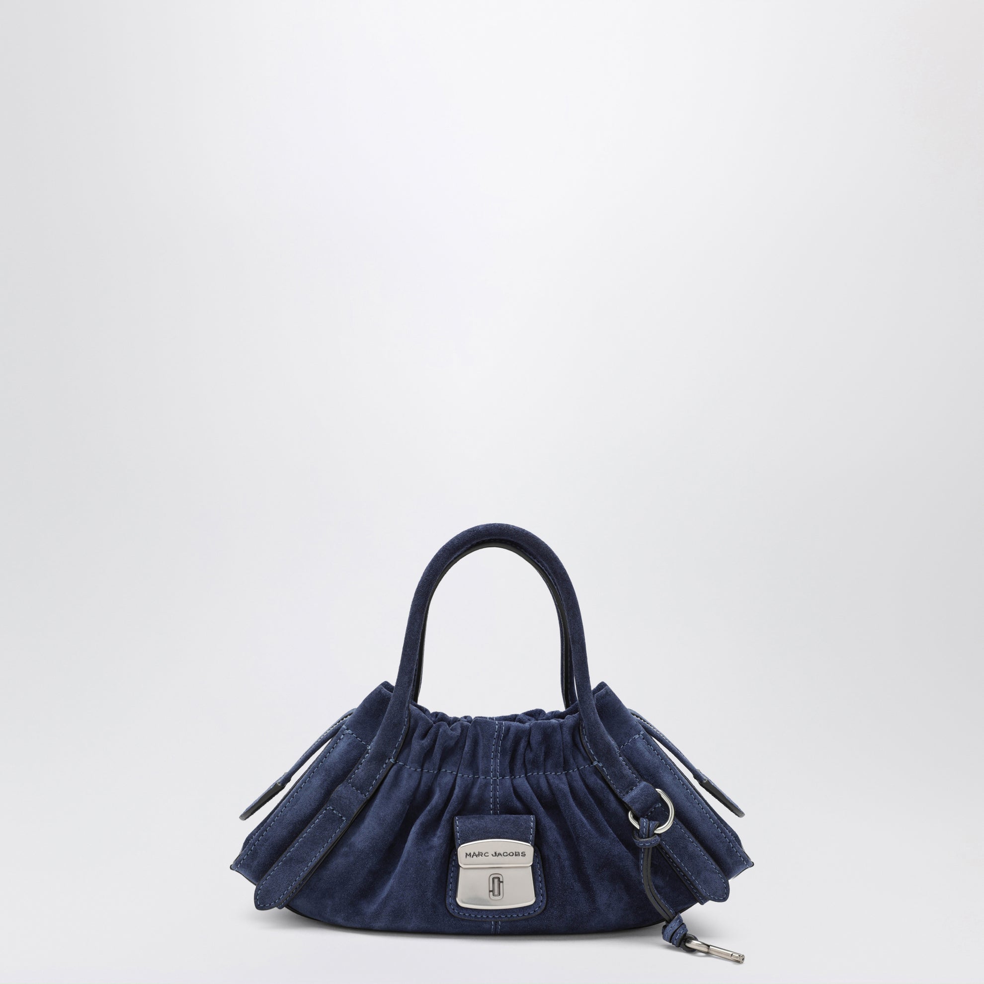 Small navy blue Cristina bag in suede