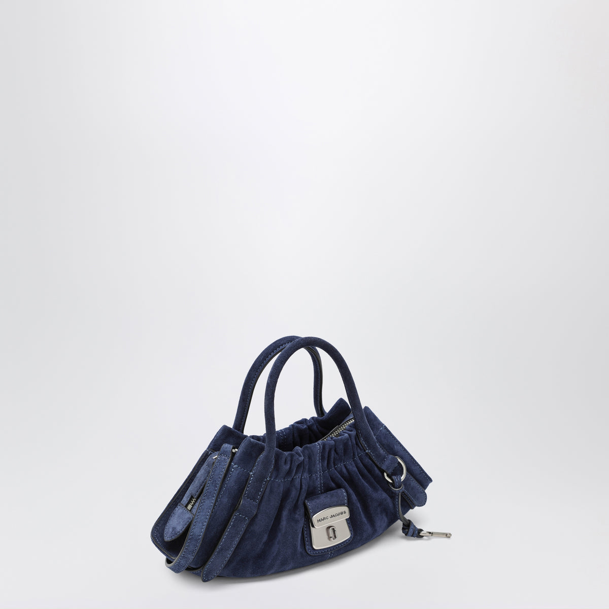 Small navy blue Cristina bag in suede