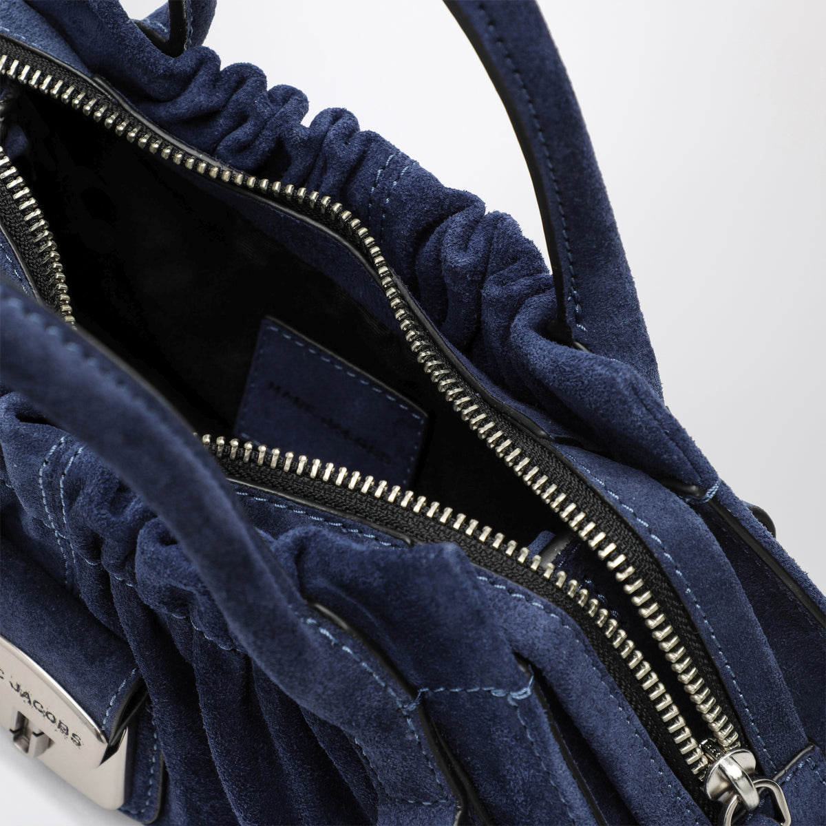 Small navy blue Cristina bag in suede