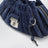 Small navy blue Cristina bag in suede