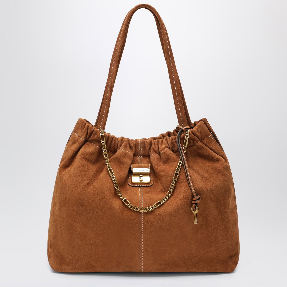 Borsa The Cristina Tote color rame in pelle scamosciata