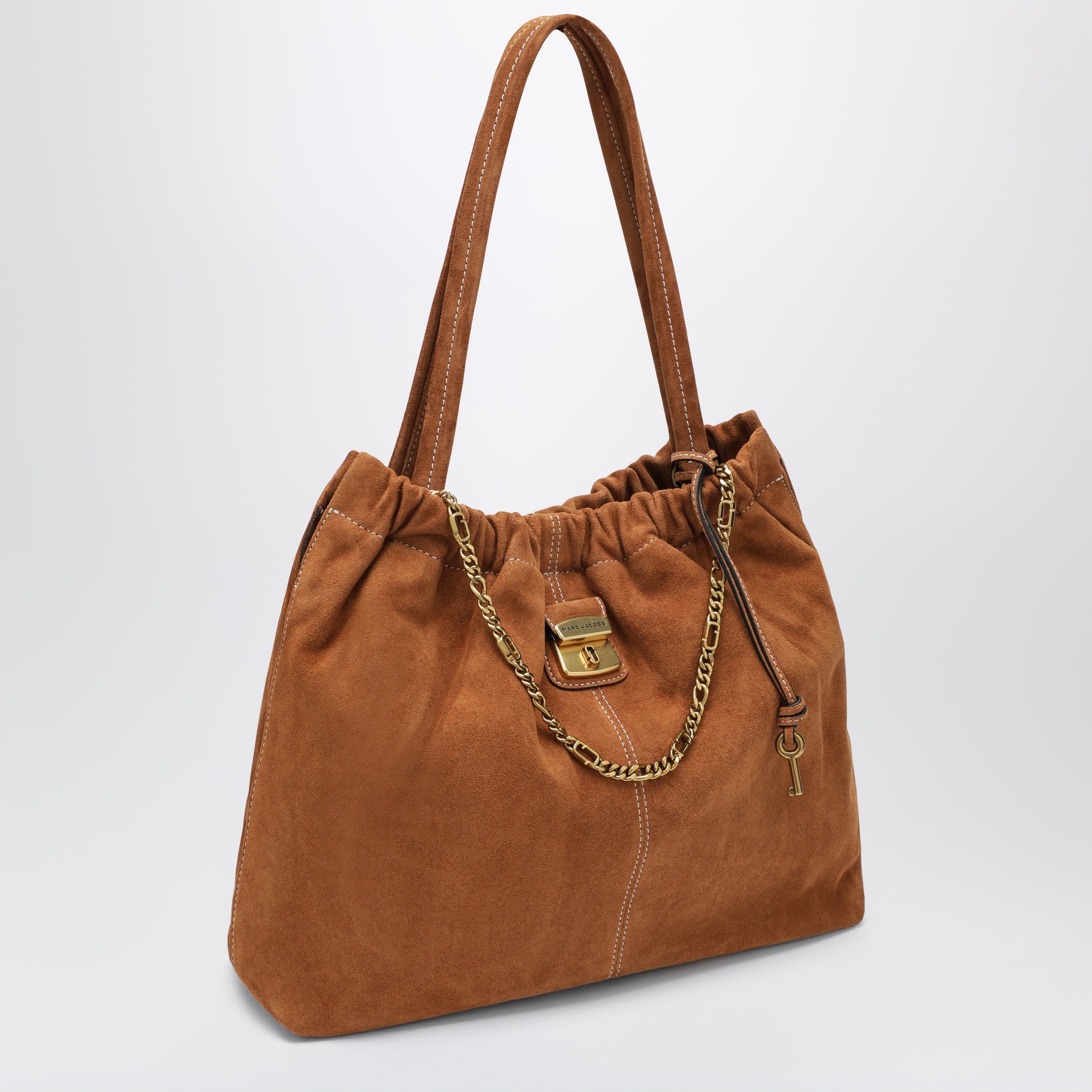 Borsa The Cristina Tote color rame in pelle scamosciata