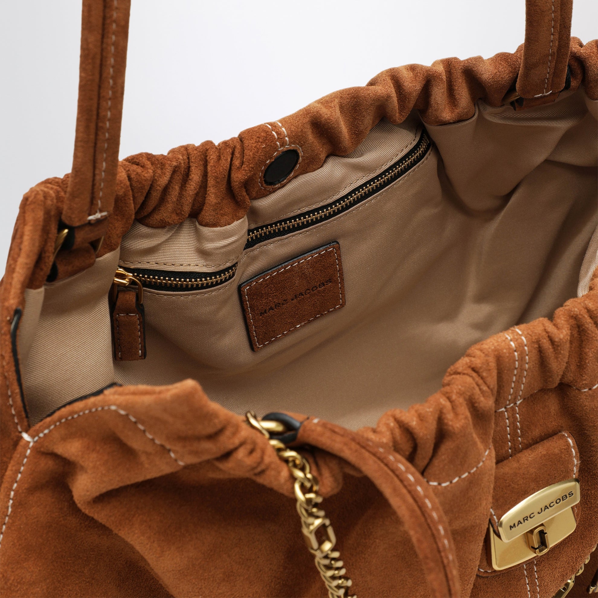 Borsa The Cristina Tote color rame in pelle scamosciata