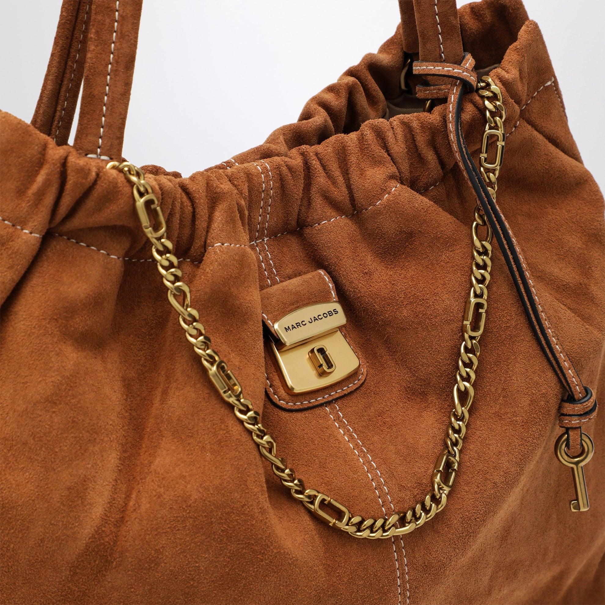 Borsa The Cristina Tote color rame in pelle scamosciata