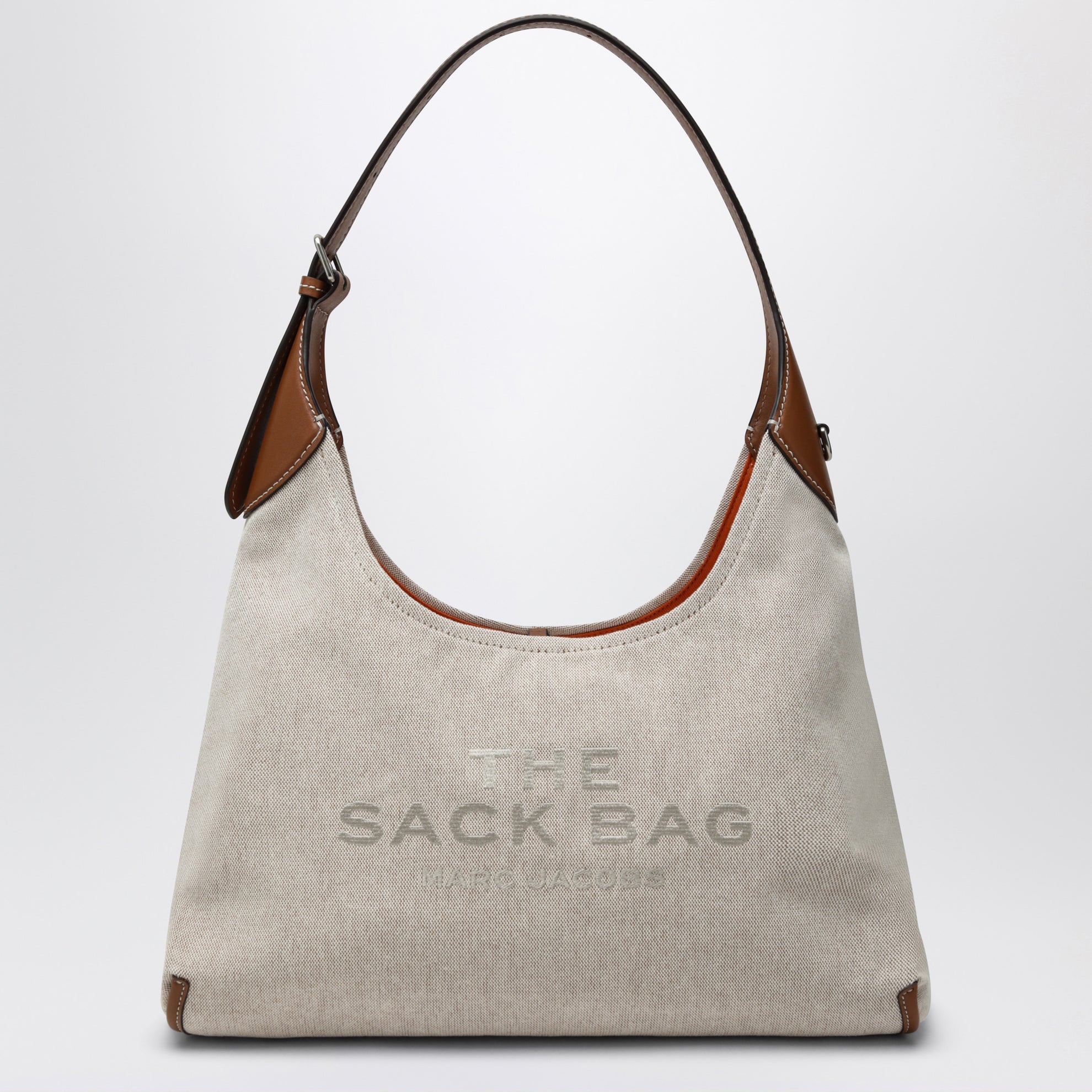 Sack Bag bucket bag in canvas and leather beige/argan