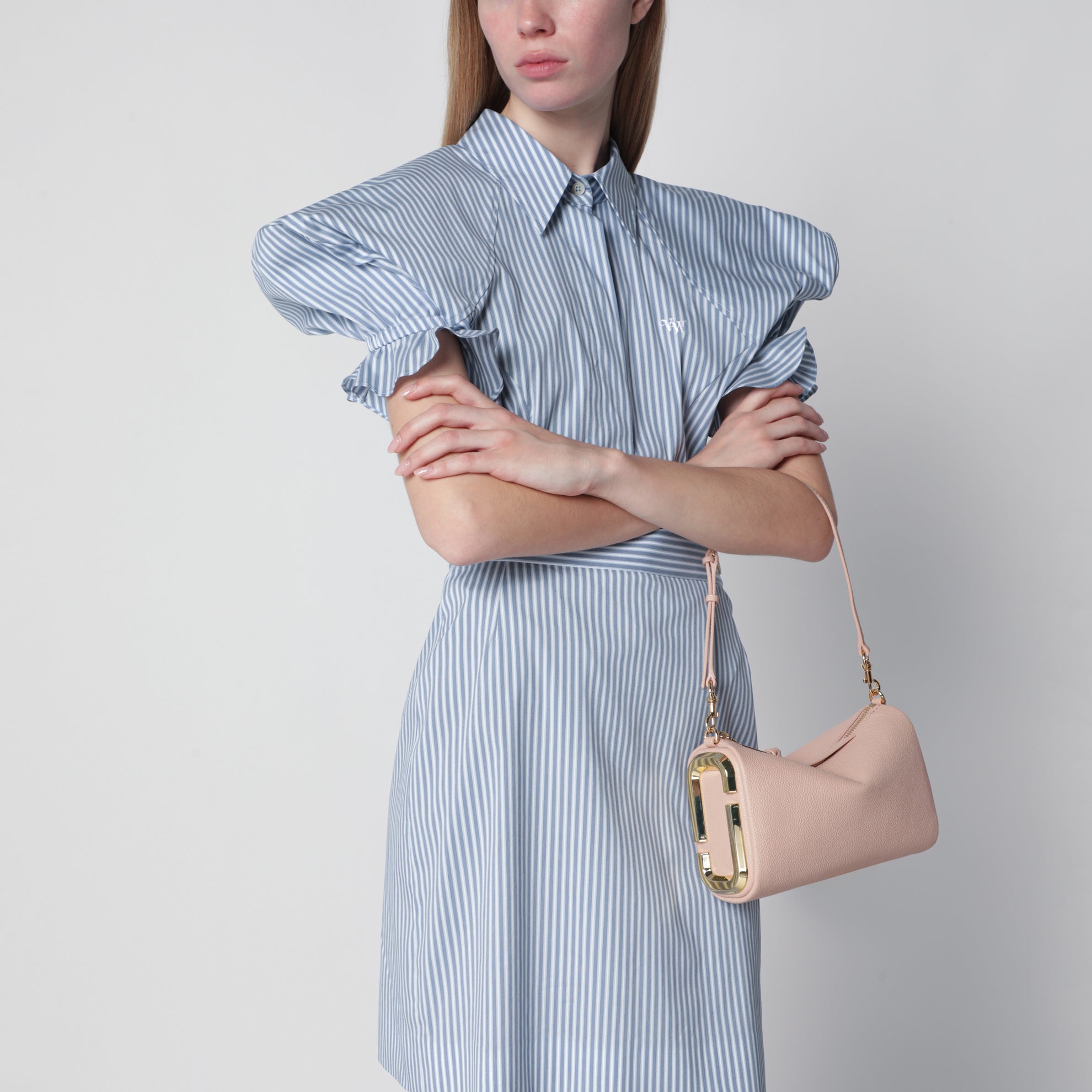 Sac bandoulière Snapshot en cuir grainé rose