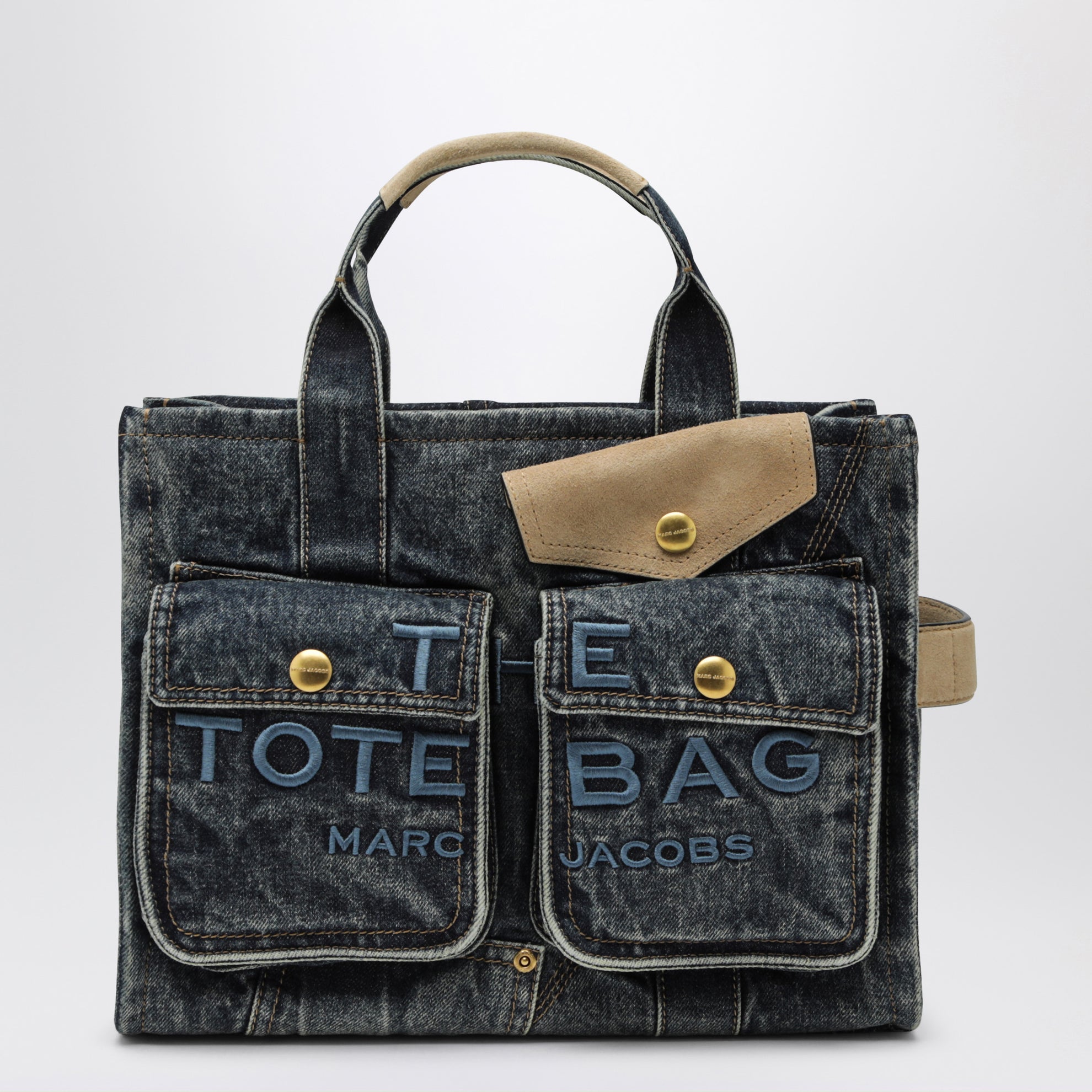 The Cargo Tote Bag medium in denim and suede