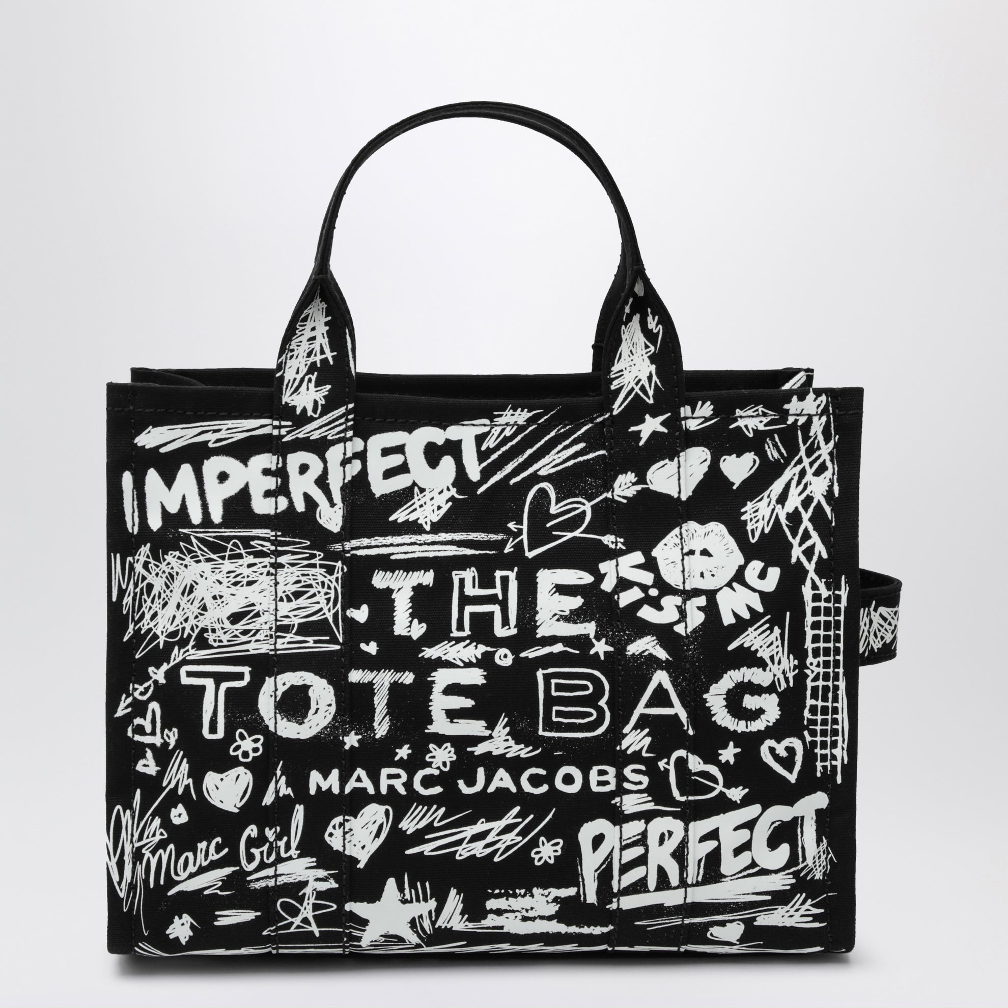 The Tote Bag medium black with punk lettering