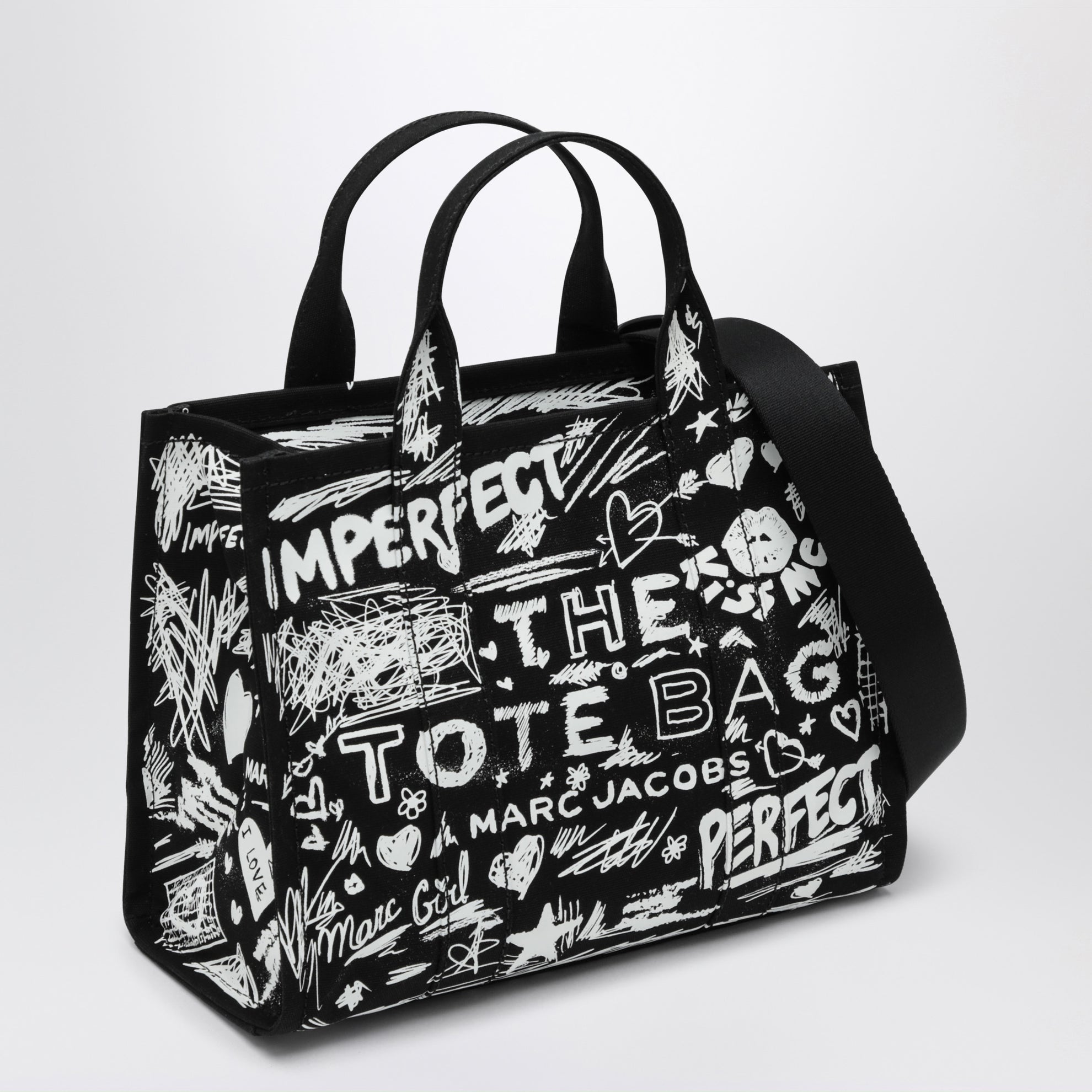 The Tote Bag medium black with punk lettering