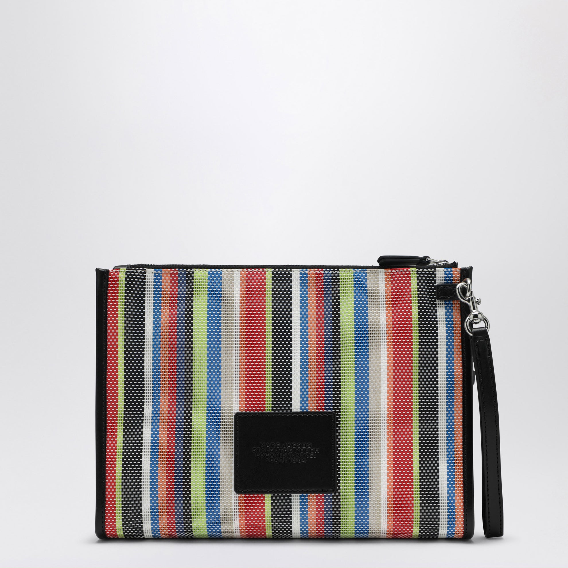 Pochette grande in rete a righe arcobaleno rossa