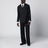 Black double-breasted wool suit