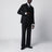 Black double-breasted wool suit