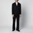 Black double-breasted wool suit