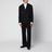 Black double-breasted wool suit
