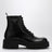 Black brushed leather ankle boot
