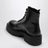 Stivaletto nero in pelle spazzolata