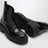 Stivaletto nero in pelle spazzolata