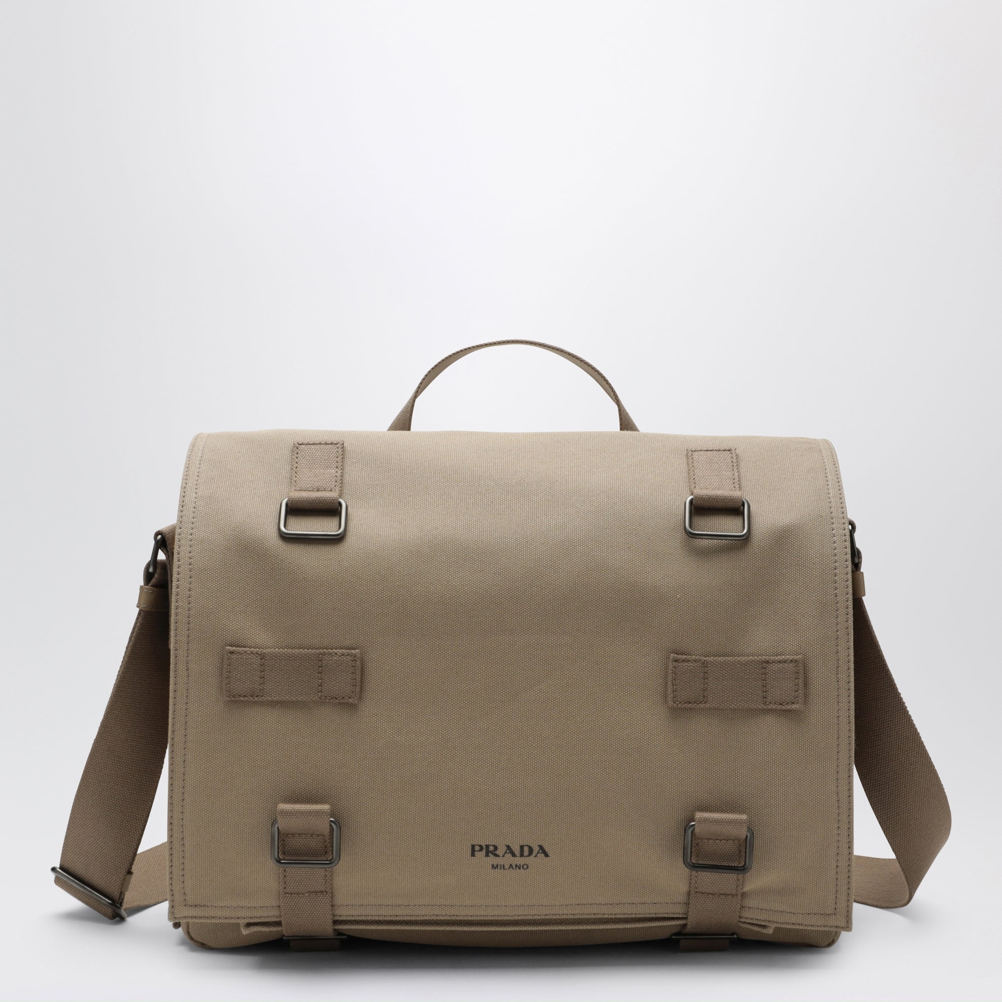 Desert-colored canvas crossbody bag