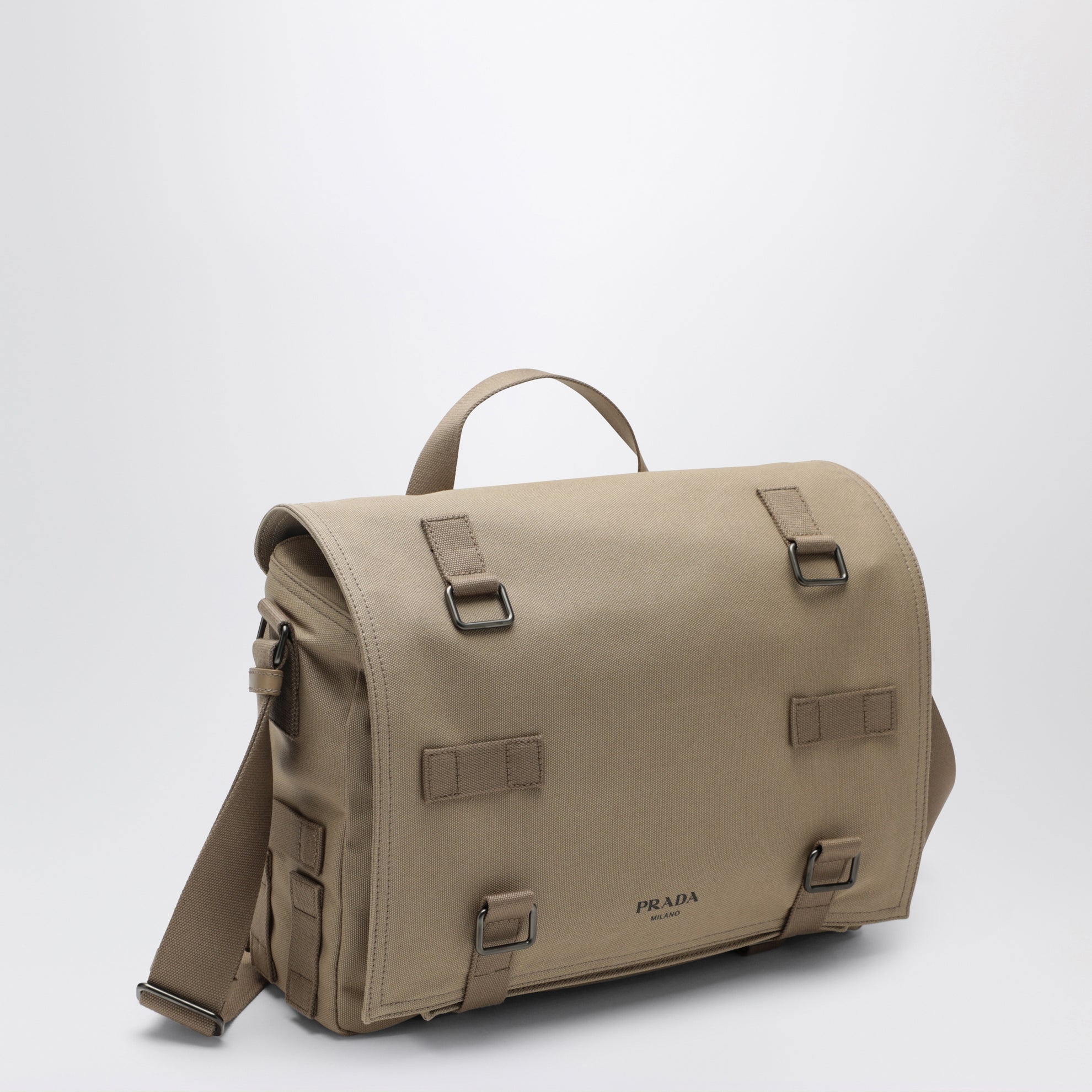 Desert-colored canvas crossbody bag