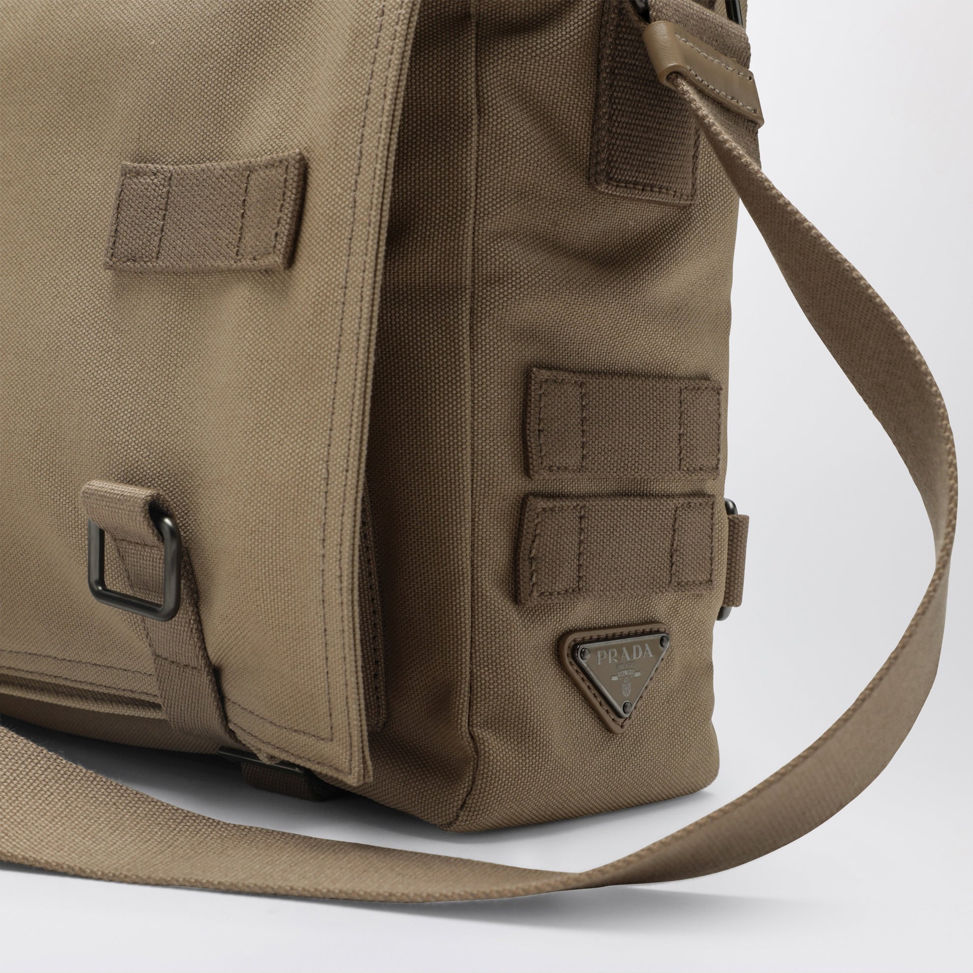 Desert-colored canvas crossbody bag